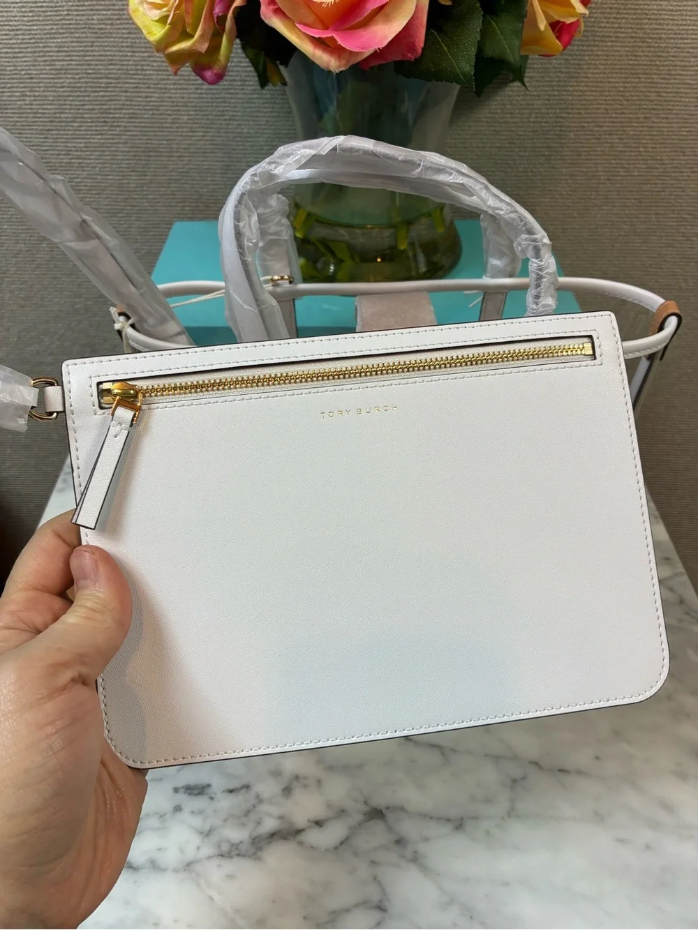 Tory Burch Clear Small Blake Crossbody Tote Bag w/ Pouch - NWT $370 Retail
